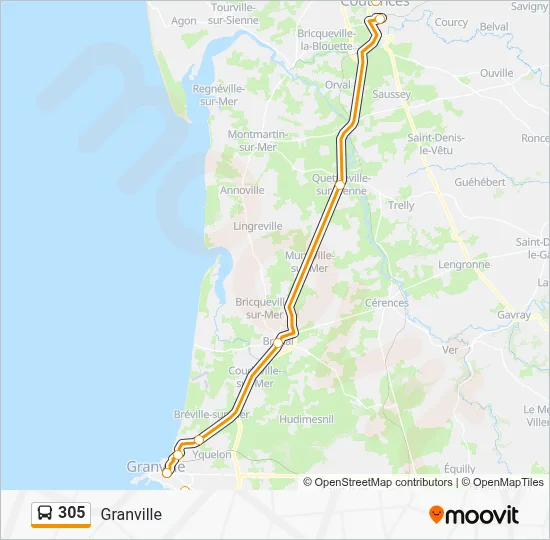 Plan de la ligne 305 de bus