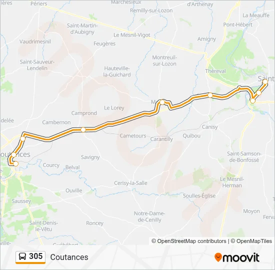 305 Bus Line Map