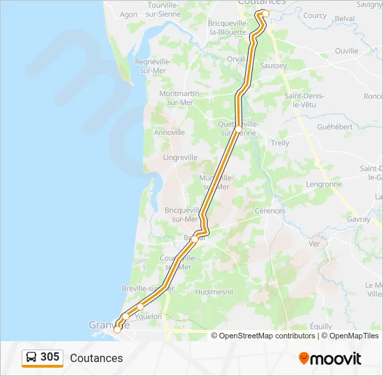 305 Bus Line Map