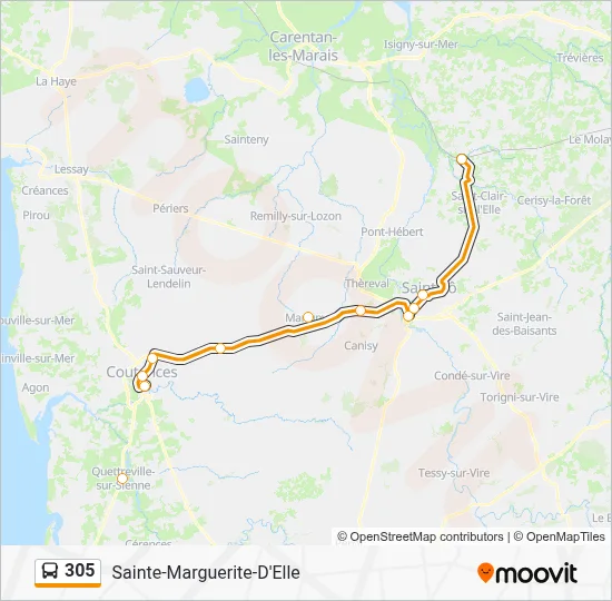305 Bus Line Map