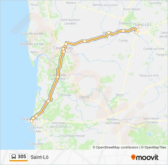 305 Bus Line Map