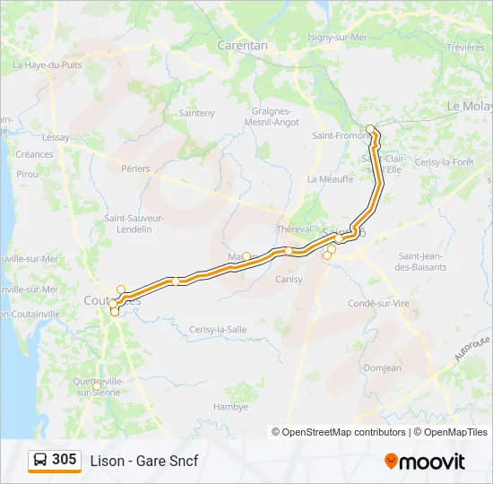 305 Bus Line Map