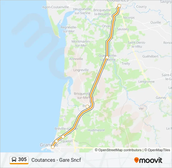 305 Bus Line Map