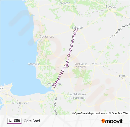 Plan de la ligne 306 de bus