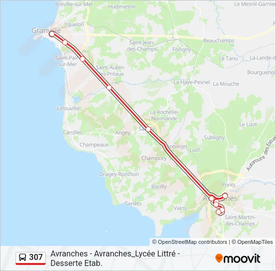 307 Bus Line Map