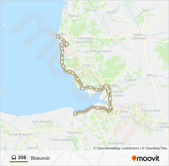 308 Bus Line Map