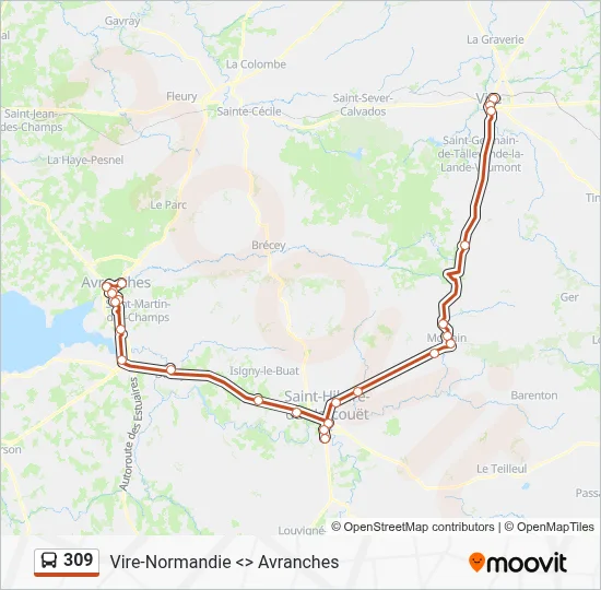 Plan de la ligne 309 de bus