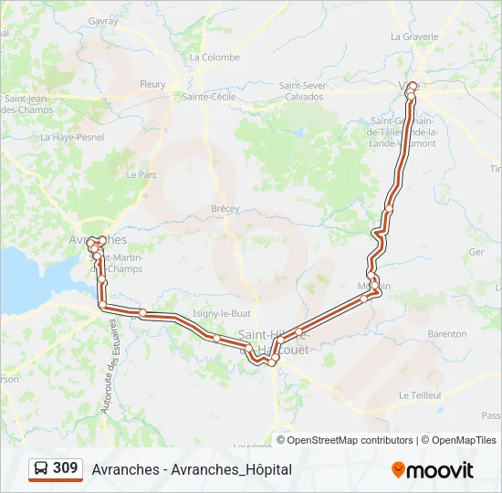 309 Bus Line Map