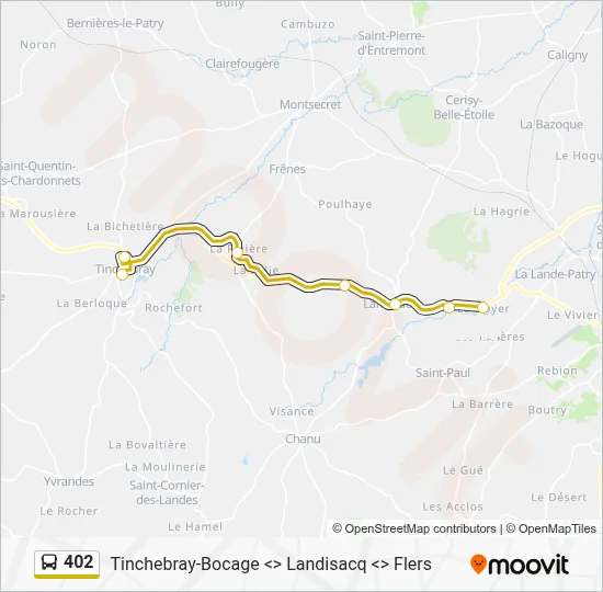 Plan de la ligne 402 de bus