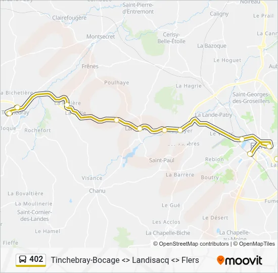 Plan de la ligne 402 de bus