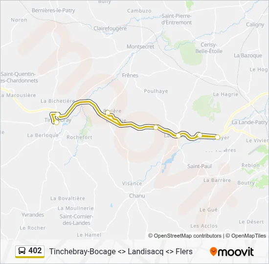 Plan de la ligne 402 de bus