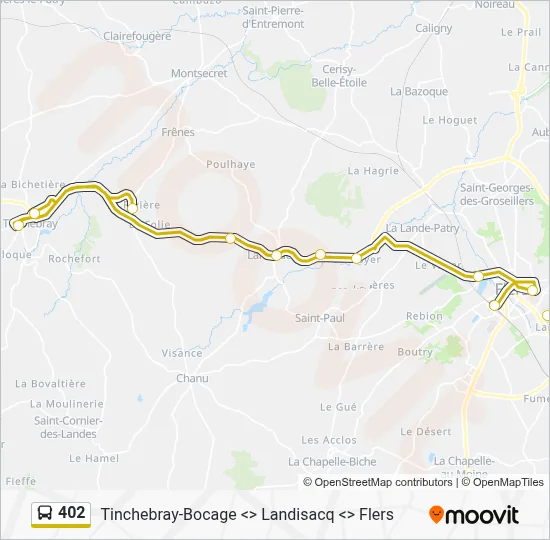 Plan de la ligne 402 de bus