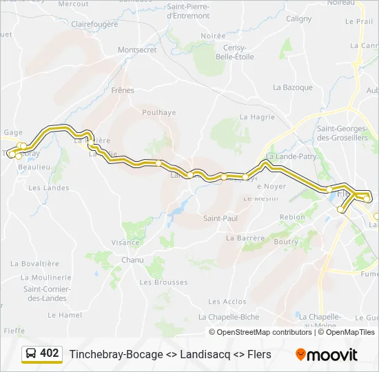 Plan de la ligne 402 de bus