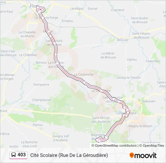 Plan de la ligne 403 de bus