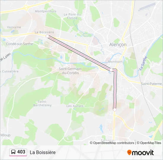 Plan de la ligne 403 de bus