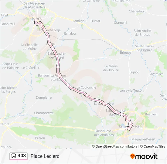 Plan de la ligne 403 de bus