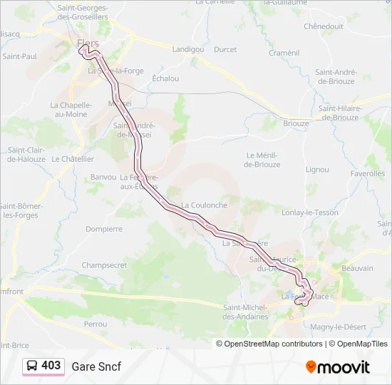 Plan de la ligne 403 de bus
