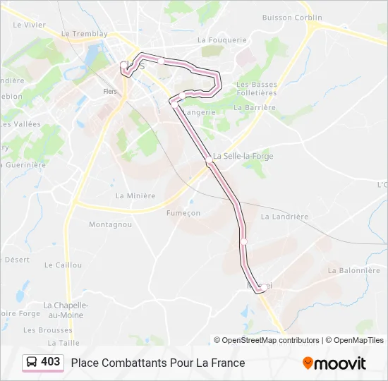 Plan de la ligne 403 de bus