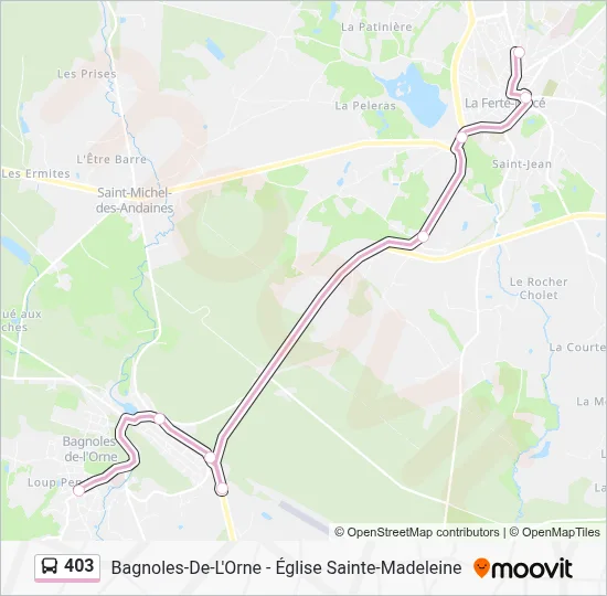 Plan de la ligne 403 de bus