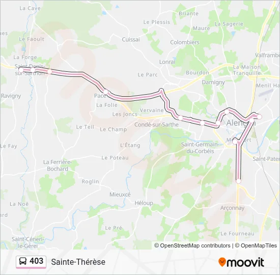 Mapa de 403 de autobús