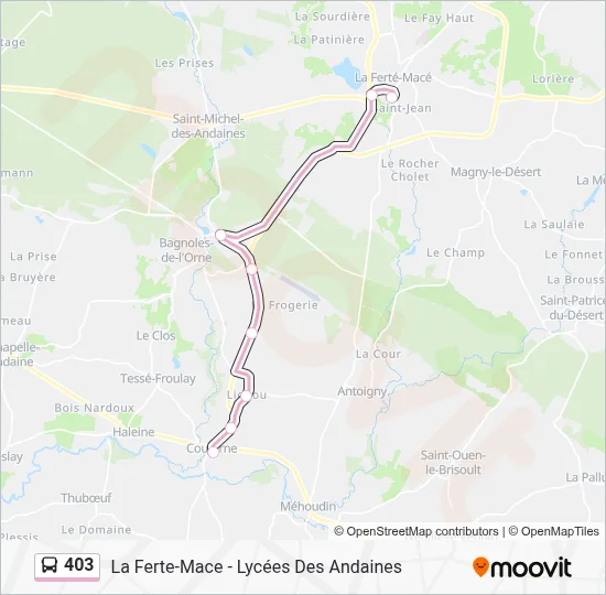 Plan de la ligne 403 de bus