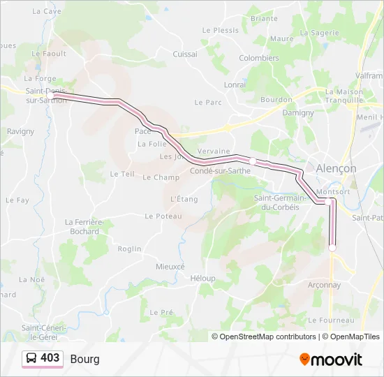 Mapa de 403 de autobús