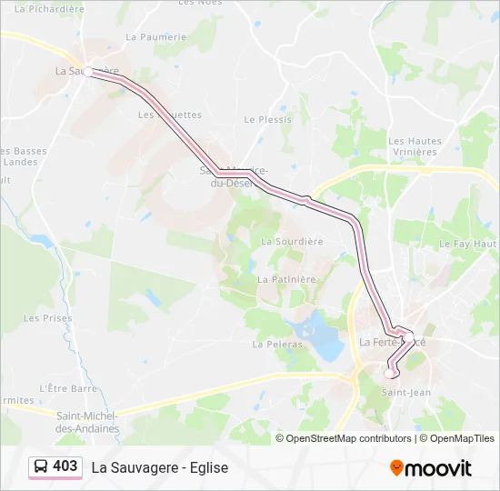 Plan de la ligne 403 de bus