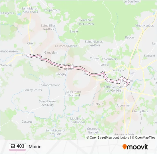 Plan de la ligne 403 de bus