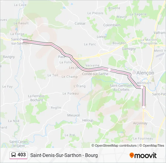 403 Itinéraire: Horaires, Arrêts & Plan - Saint-Denis-Sur-Sarthon ...