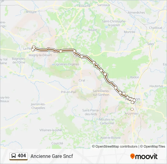 Mapa de 404 de autobús