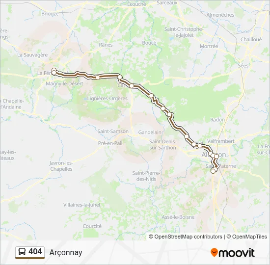 404 Bus Line Map
