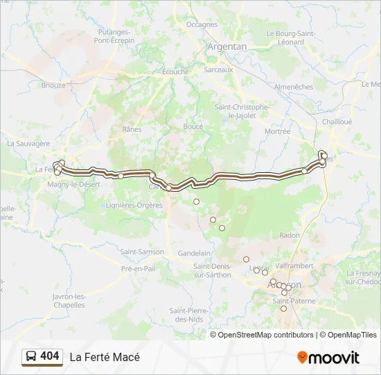 Plan de la ligne 404 de bus