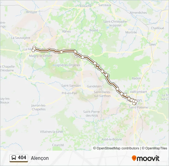 404 Bus Line Map