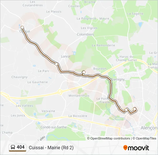 404 Bus Line Map