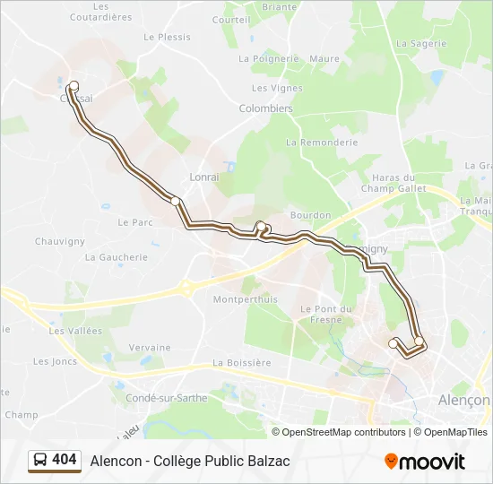 404 Bus Line Map