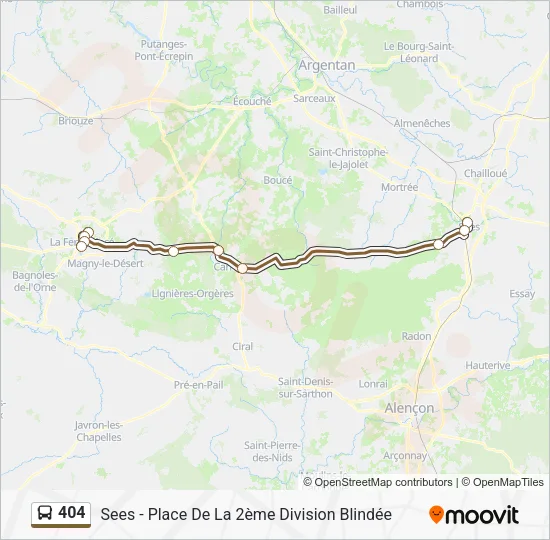 404 Bus Line Map