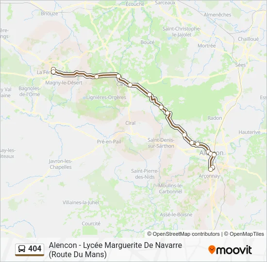 404 Bus Line Map