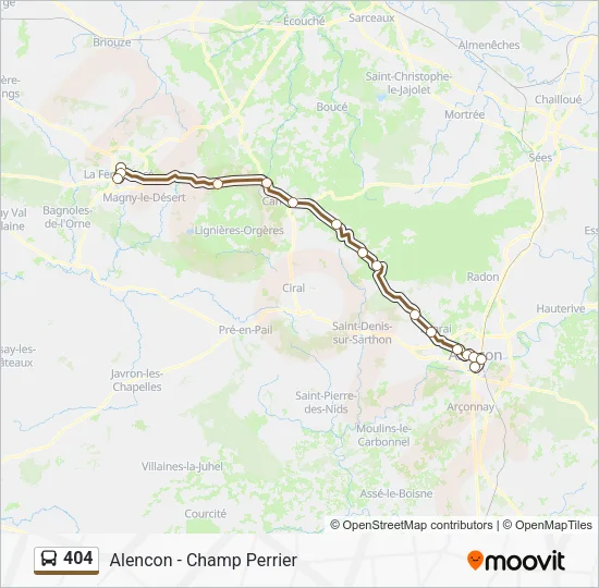 404 Bus Line Map