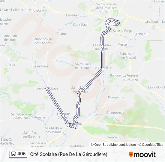 Plan de la ligne 406 de bus