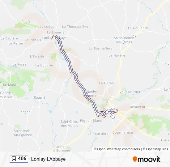 406 Bus Line Map