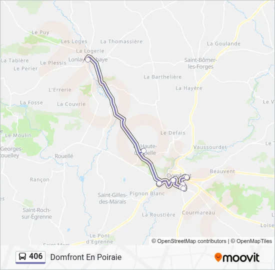 406 Bus Line Map