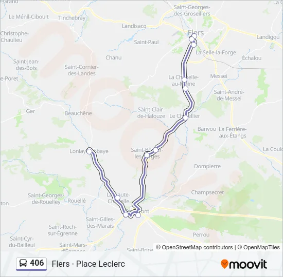 406 Bus Line Map