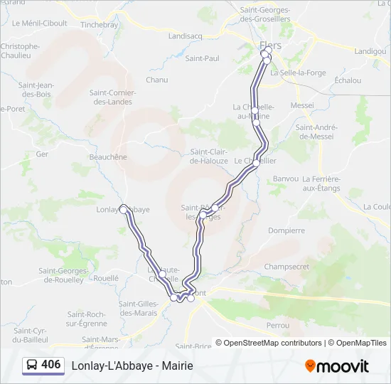 406 Bus Line Map