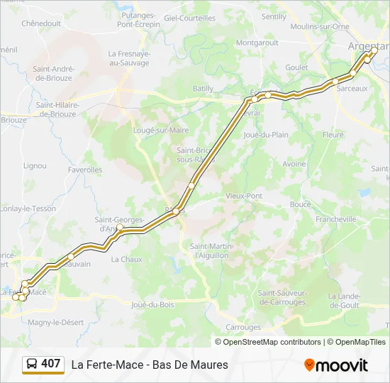 Mapa de 407 de autobús