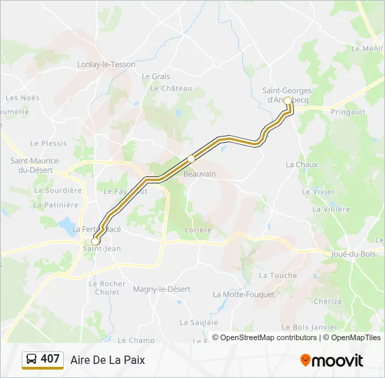 Plan de la ligne 407 de bus