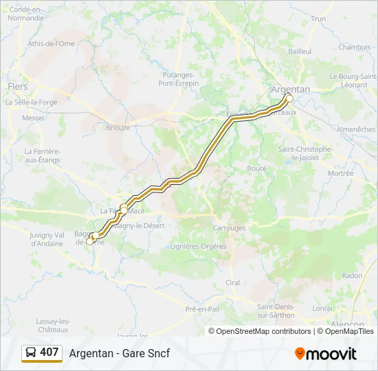 407 Bus Line Map