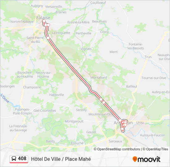 Mapa de 408 de autobús