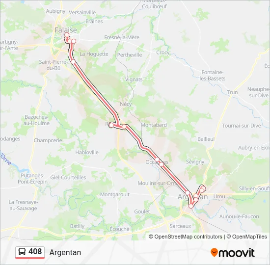 408 Bus Line Map