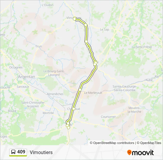 409 Bus Line Map