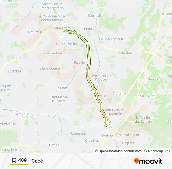 409 Bus Line Map